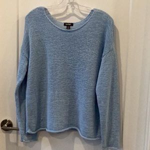 Baby Blue Cotton Knit Sweater